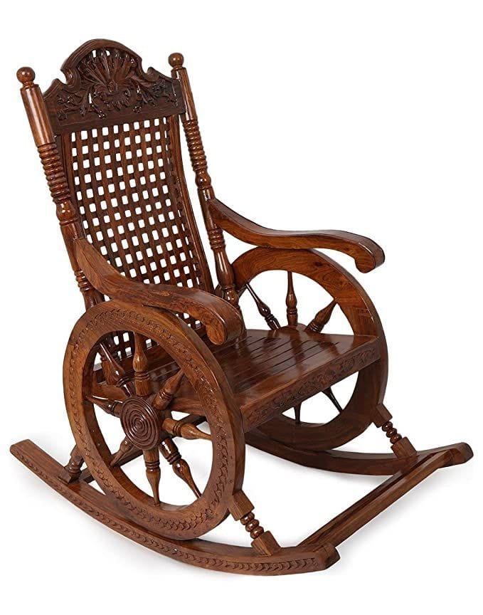 Carved wooden rocking chair